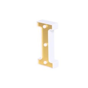 TABLECLOTHSFACTORY 6" 3D Gold Marquee Letters 5 LED Light Up Letters Warm White LED Letter Lights - I