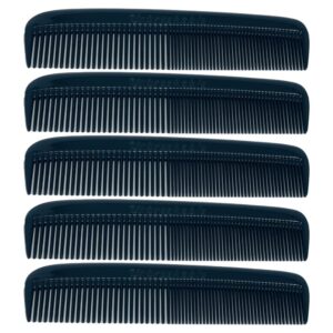 g.b.s (5 pack) pocket comb black unbreakable round teeth course fine pocket beard & mustache combs for men's hair | sideburns travel-friendly symmetry, friendly birthday gifts