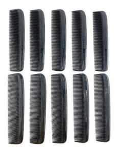 g.b.s stylish black combs 5.07-inch styling essentials comb includes 10 plastic hair combs fine, all fine combs for women, men grooming, mustache beard pack of 10