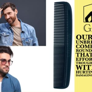 G.B.S (5 Pack) Pocket Comb Black Unbreakable Round Teeth Course Fine Pocket Beard & Mustache Combs for Men's Hair | Sideburns Travel-Friendly Symmetry, Friendly Birthday Gifts