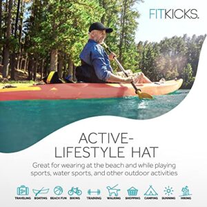 FITKICKS Folding Cap, Comfortable and Adjustable Ball Cap, UPF 50+ Sun Cap for Men and Women, Gray V2