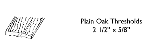 2 1/2" Wide x 5/8" High Unfinished Butt up Threshold (3 FT)