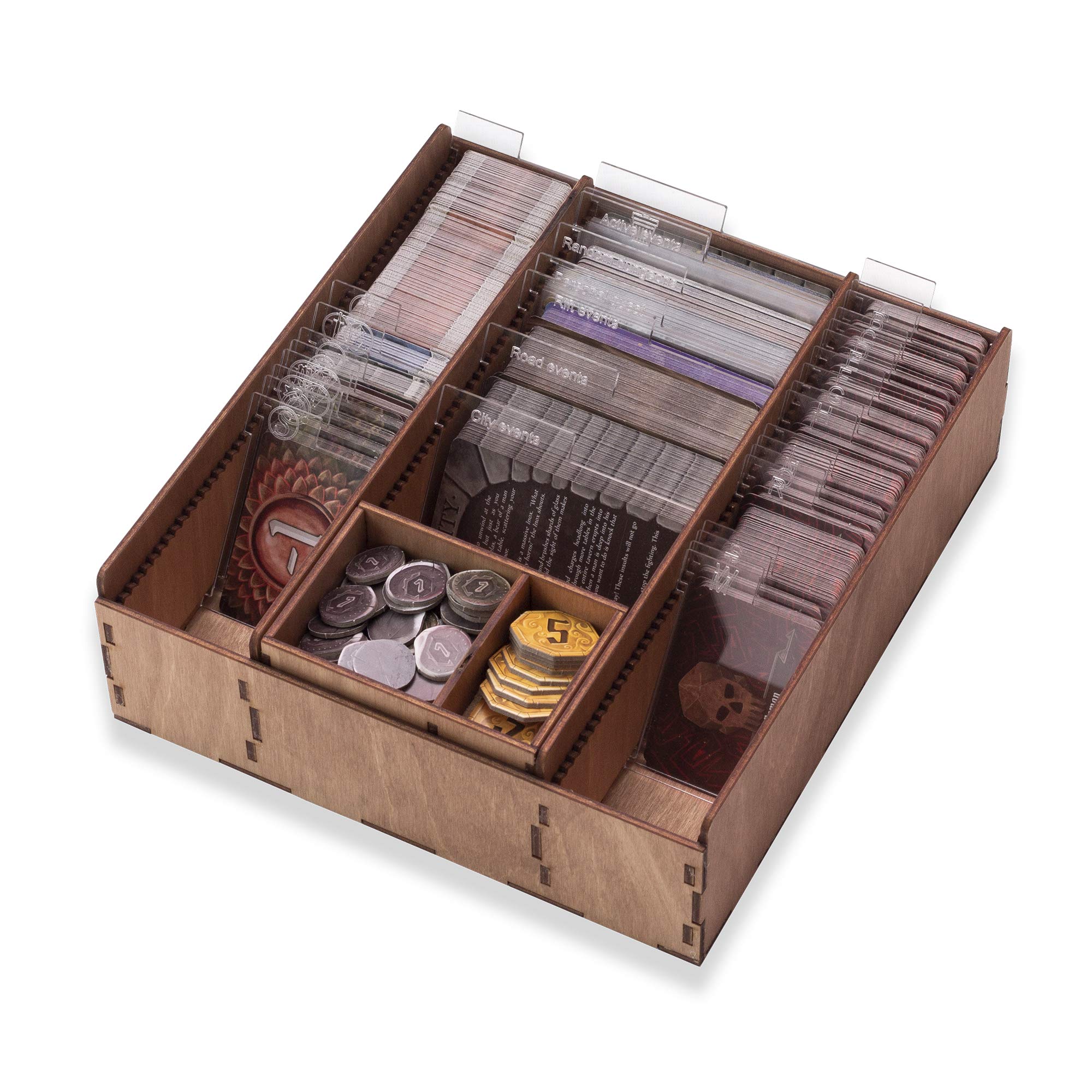 SMONEX Wooden Organizer and Four Player Boards Compatible with Gloomhaven Board Game - Box Suitable for Storage All Gloomhaven Expansions - Insert and Storage