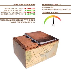 SMONEX Wooden Organizer and Four Player Boards Compatible with Gloomhaven Board Game - Box Suitable for Storage All Gloomhaven Expansions - Insert and Storage