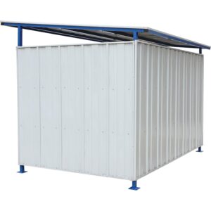 Global Industrial Bike Storage Shelter with Slant Roof, 16 Bike Capacity, 120" L x 95-1/2"W x 90-1/16"H