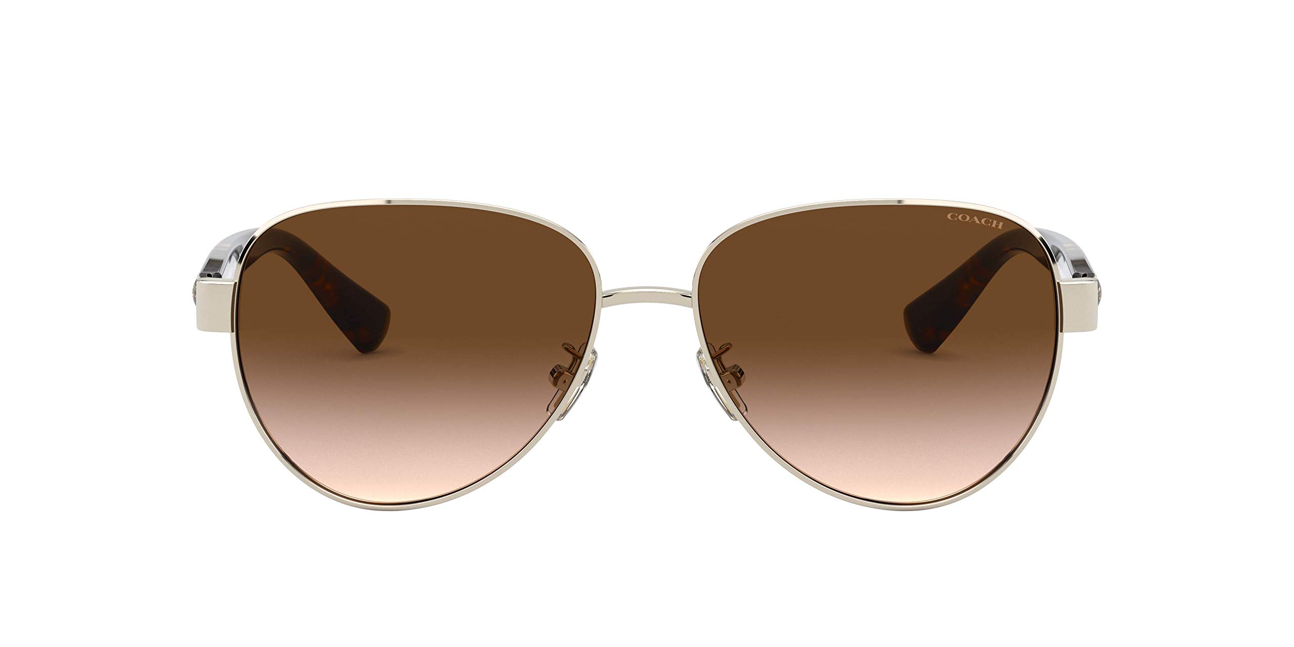 Coach HC7111 Sunglasses, Light Gold/Brown Gradient, 57 mm