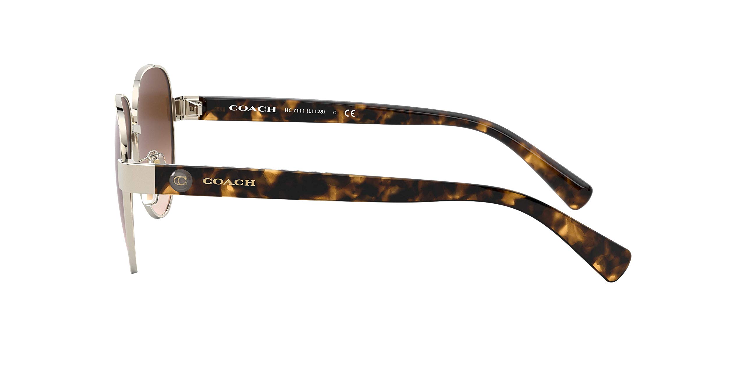 Coach HC7111 Sunglasses, Light Gold/Brown Gradient, 57 mm