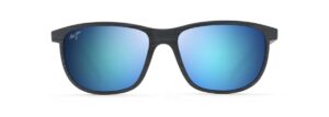 maui jim men's and women's lele kawa polarized classic sunglasses, dark navy stripe/blue hawaii, medium