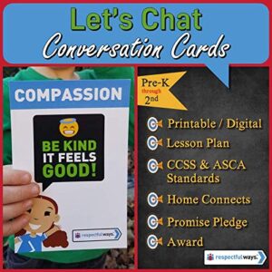 social emotional learning | distance learning | compassion | be kind, it feels good differences conversation cards | elementary school
