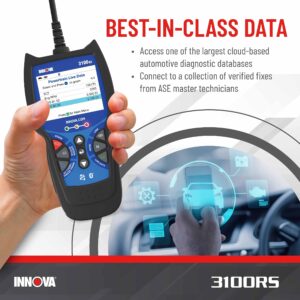 INNOVA 3100RS, OBD2 Scanner, ABS SRS Airbag Scan Tool with Airbag Light & Oil Light Reset, Stream Graph & Record Live Data, Get Suggested Repair & Parts on iPhone or Android