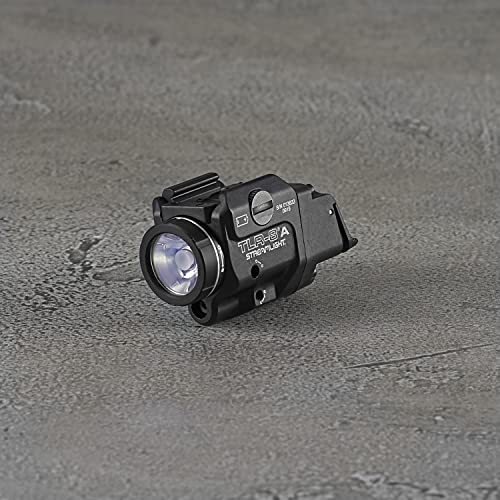 Streamlight 69414 TLR-8A Flex 500-Lumen Low Profile Pistol Light with Integrated Red Laser for Select Handguns, Includes Rear Switch Options, Mounting Kit, and Keys, Black