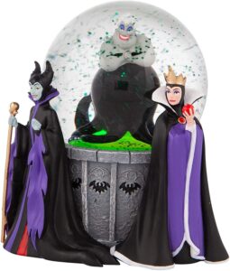 department 56 disney villains ursula, maleficent and evil queen lit waterglobe waterball, 5.91 inch, multicolor