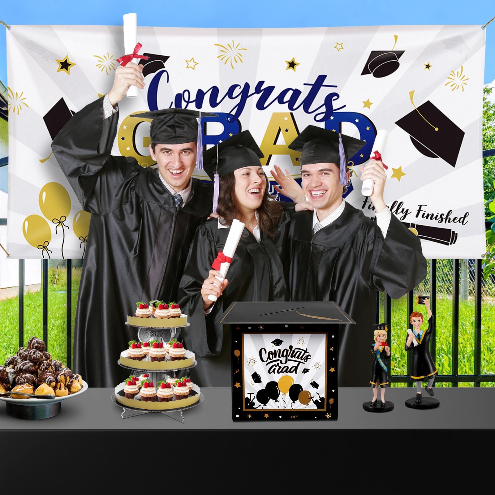 PRETYZOOM 2023 Graduation Card Box Congrats Grad Gift Card Box Perfect for Graduation Party Graduation Ceremony or Birthday Party, Graduation Party Supplies