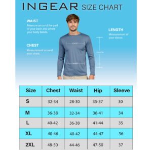 INGEAR Rash Guard Long Sleeve Swim Shirt for Men UPF 50+ Sun Protection, Quick Dry, Moisture Wicking, Light Weight, Long Sleeves Shirt for Outdoor Sports (Neon Orange, 3X)