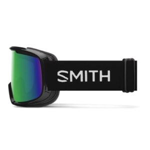 SMITH Frontier Goggles with Carbonic-x Lens – Performance Snowsports Goggles with Replaceable Lens for Skiing & Snowboarding – for Men & Women – Black + Green Sol-X Mirror Lens