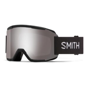 smith squad goggles with chromapop lens – performance snowsports goggles with replaceable lens for skiing & snowboarding – for men & women – black + chromapop sun platinum mirror lens