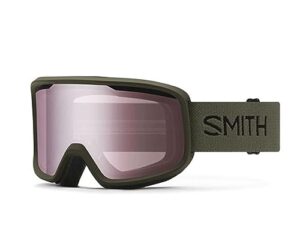 smith frontier asia fit snow goggles black/red sol-x mirror