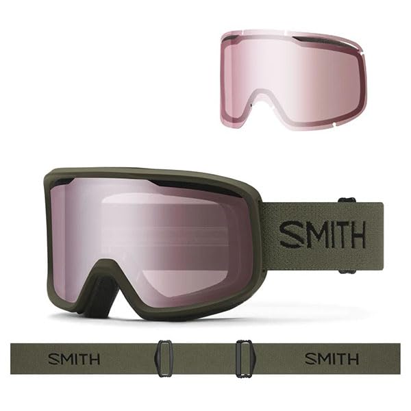 SMITH Frontier Asia Fit Snow Goggles Black/Red Sol-X Mirror