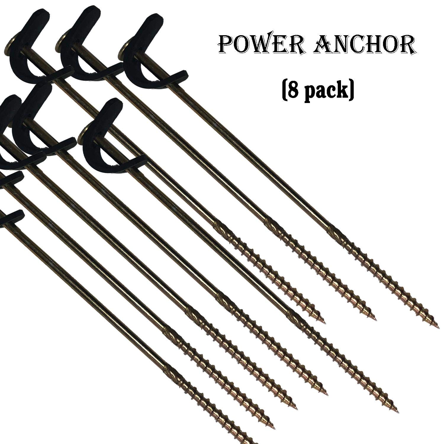 Keyfit Tools Power Anchor (8 Pack) Self Drilling Stakes for Pop-Up Portable Ice Fishing Shelter House Self Drilling Stake Anchor