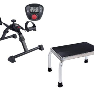 Vaunn Medical Electronic Pedal Exerciser and Foot Step Stool Bundle