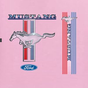 Ford Mustang Classic Pony USA Logo Emblem Cars and Trucks Front and Back Mens Long Sleeve Shirt, Light Pink, X-Large