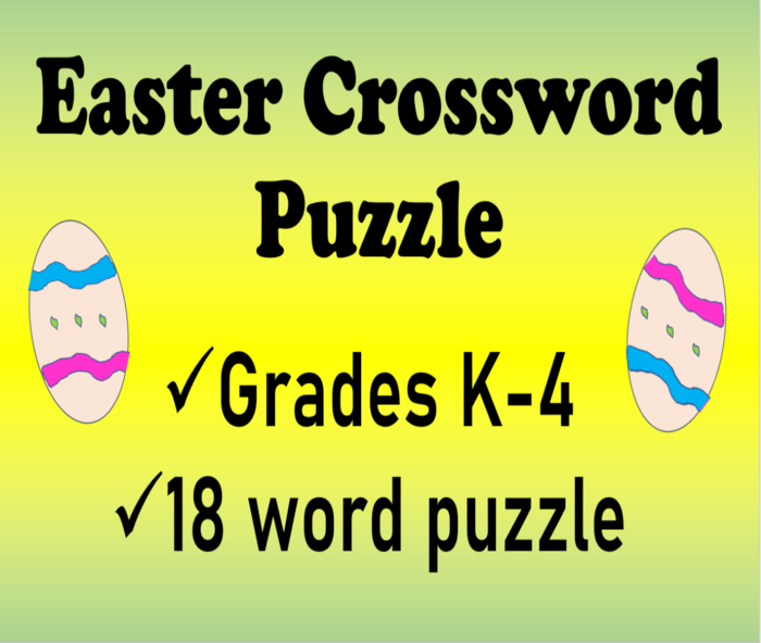 Easter Crossword Puzzle- Puzzles for Kids- K-4