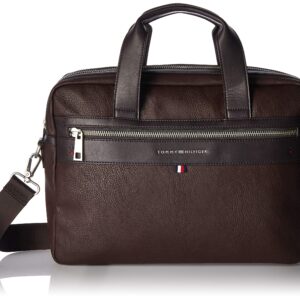 Tommy Hilfiger mens Tommy Hilfiger Leo BRIEFCASE, Dark Chocolate, OS US