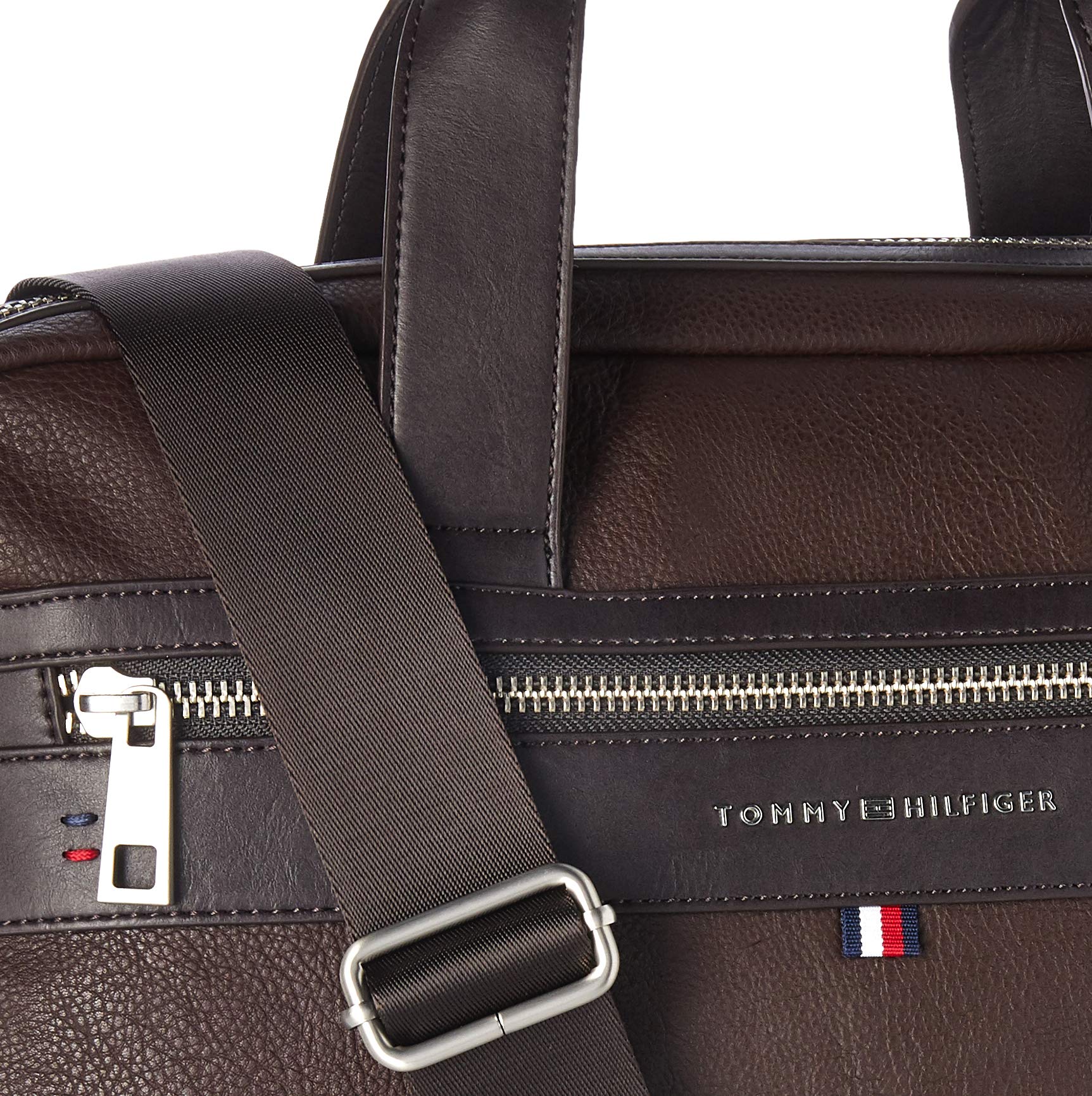 Tommy Hilfiger mens Tommy Hilfiger Leo BRIEFCASE, Dark Chocolate, OS US