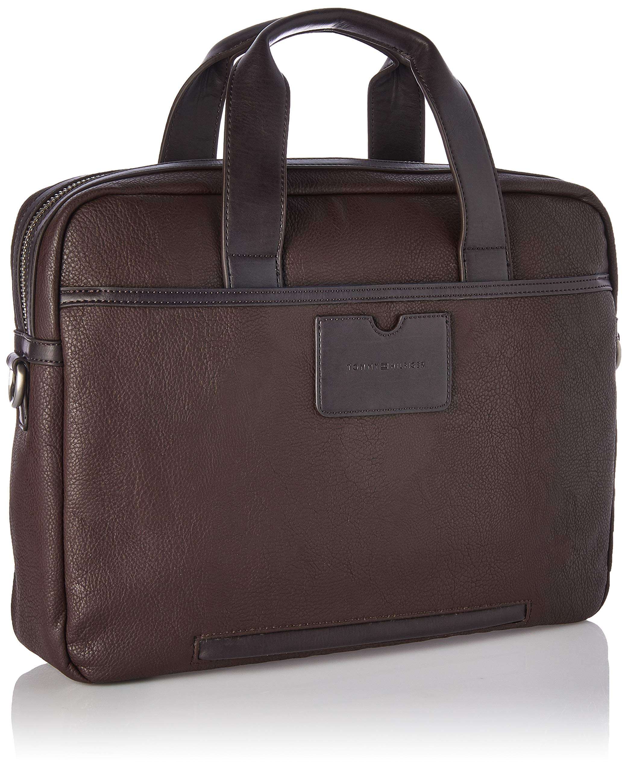 Tommy Hilfiger mens Tommy Hilfiger Leo BRIEFCASE, Dark Chocolate, OS US