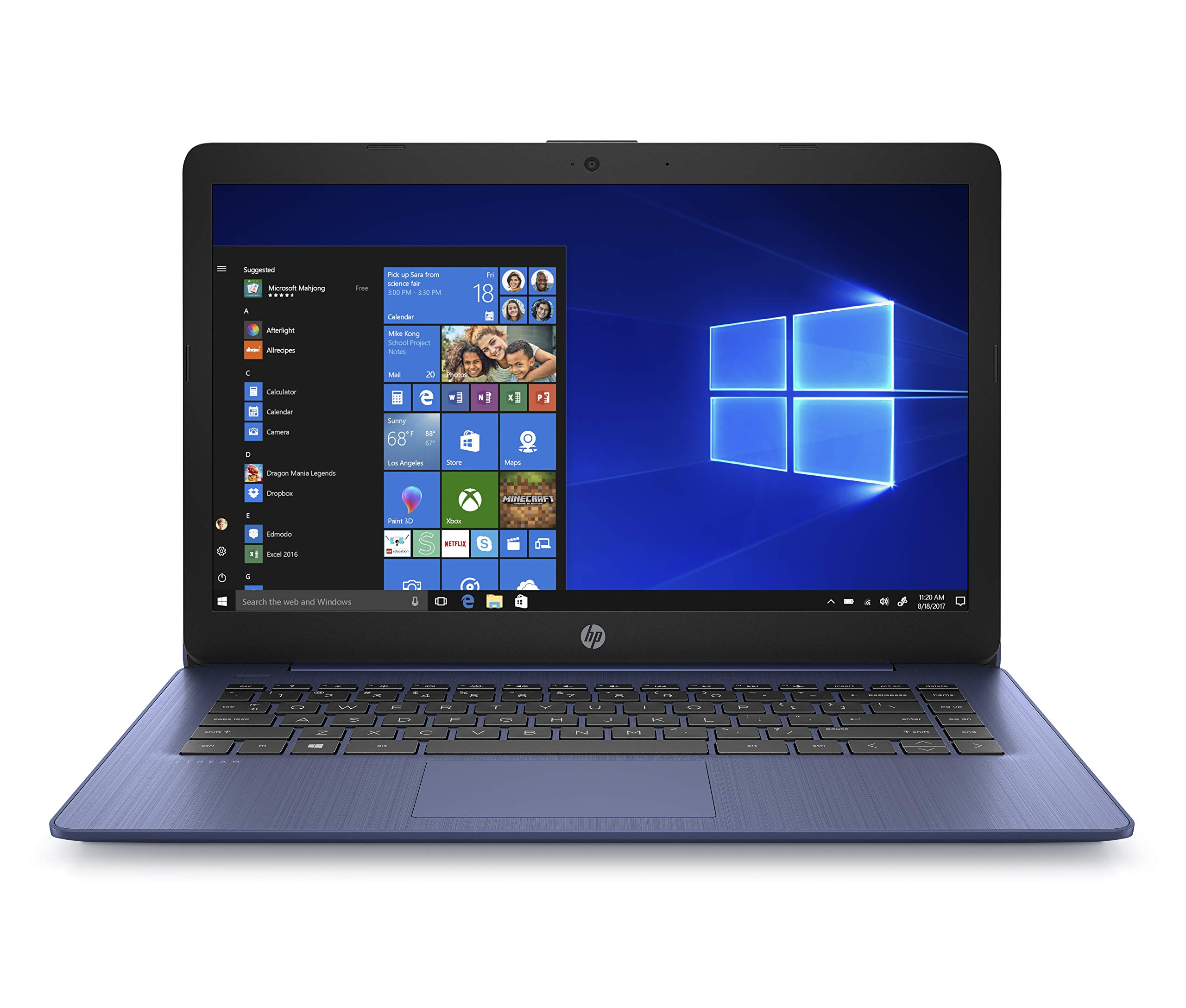 HP Stream 14-inch HD Touchscreen Laptop, Intel Celeron N4000, 4 GB RAM, 64 GB eMMC, Windows 10 Home in S Mode With Office 365 Personal For 1 Year (14-cb191nr, Royal Blue)