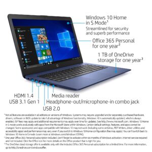 HP Stream 14-inch HD Touchscreen Laptop, Intel Celeron N4000, 4 GB RAM, 64 GB eMMC, Windows 10 Home in S Mode With Office 365 Personal For 1 Year (14-cb191nr, Royal Blue)