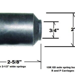 3/4" Rubber Trailer Spring Bushing, Dexter 10K GD 2-1/2" Wide 2" OD 014-112-00