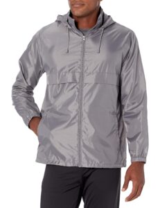 tm365 men's zone protect lightweight full zip jacket, sport graphite, x-small