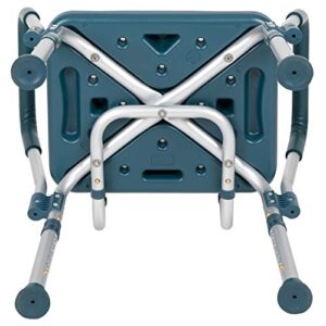 Flash Furniture HERCULES Series 300 Lb. Capacity Adjustable Navy Bath & Shower Chair with Quick Release Back & Arms