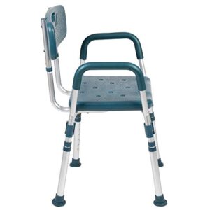 Flash Furniture HERCULES Series 300 Lb. Capacity Adjustable Navy Bath & Shower Chair with Quick Release Back & Arms