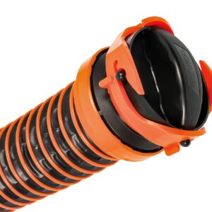 Camco RhinoEXTREME 20’ Camper/RV Sewer Hose | RV Accessories Include 360° Clear Swivel Wye Fitting & Removable 4-in-1 Adapter for RV Storage and Organization & More | TPE Tech for Durability (21056)