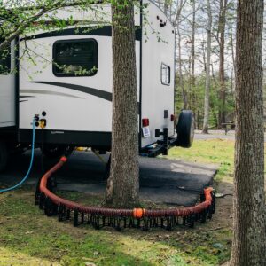 Camco RhinoEXTREME 20’ Camper/RV Sewer Hose | RV Accessories Include 360° Clear Swivel Wye Fitting & Removable 4-in-1 Adapter for RV Storage and Organization & More | TPE Tech for Durability (21056)