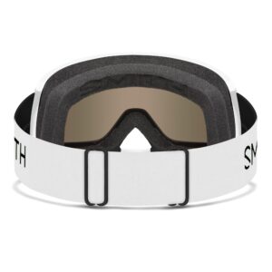 SMITH Frontier Goggles with Carbonic-x Lens – Performance Snowsports Goggles with Replaceable Lens for Skiing & Snowboarding – for Men & Women – White + Red Sol-X Mirror Lens