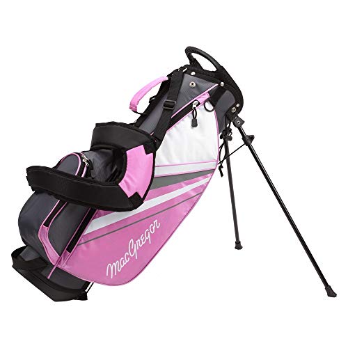 MacGregor Golf Junior Girls DCT3000 Premium Golf Club & Stand Bag Package Set, Pink/White, Right Hand 9-12 Years