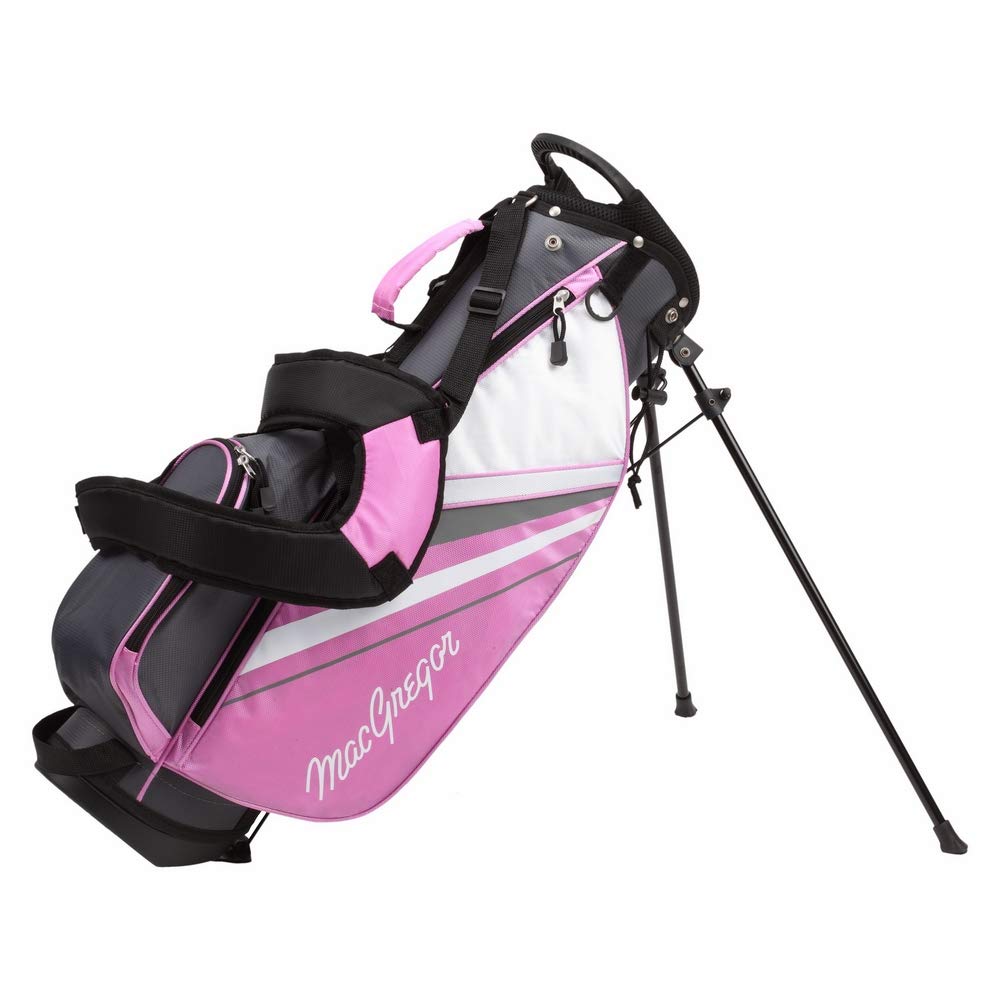 MacGregor Golf Junior Girls DCT3000 Premium Golf Club & Stand Bag Package Set, Pink/White, Right Hand 9-12 Years