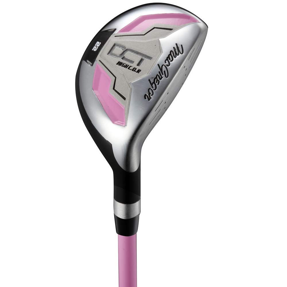 MacGregor Golf Junior Girls DCT3000 Premium Golf Club & Stand Bag Package Set, Pink/White, Right Hand 9-12 Years