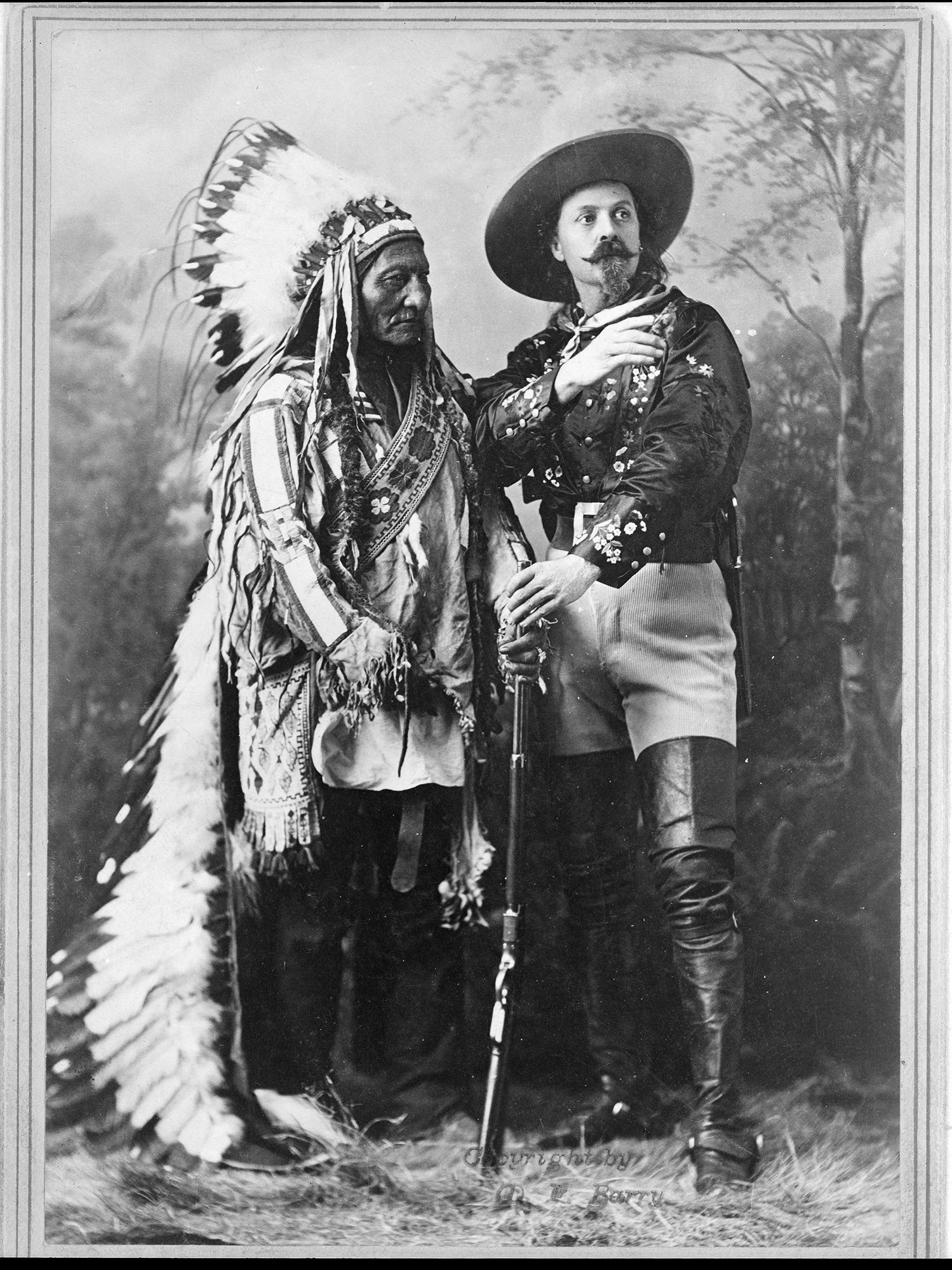Frame a Patent Sitting Bull and Buffalo Bill Photograph - Historical Artwork from 1897 - (11" x 14") - Matte