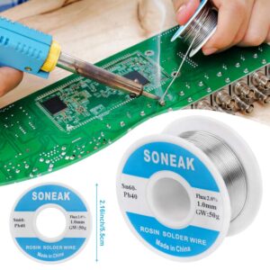 SONEAK 60/40 Tin Lead Solder With Rosin Core For Electrical Soldering 1.0mm 50g