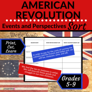 american revolution sort