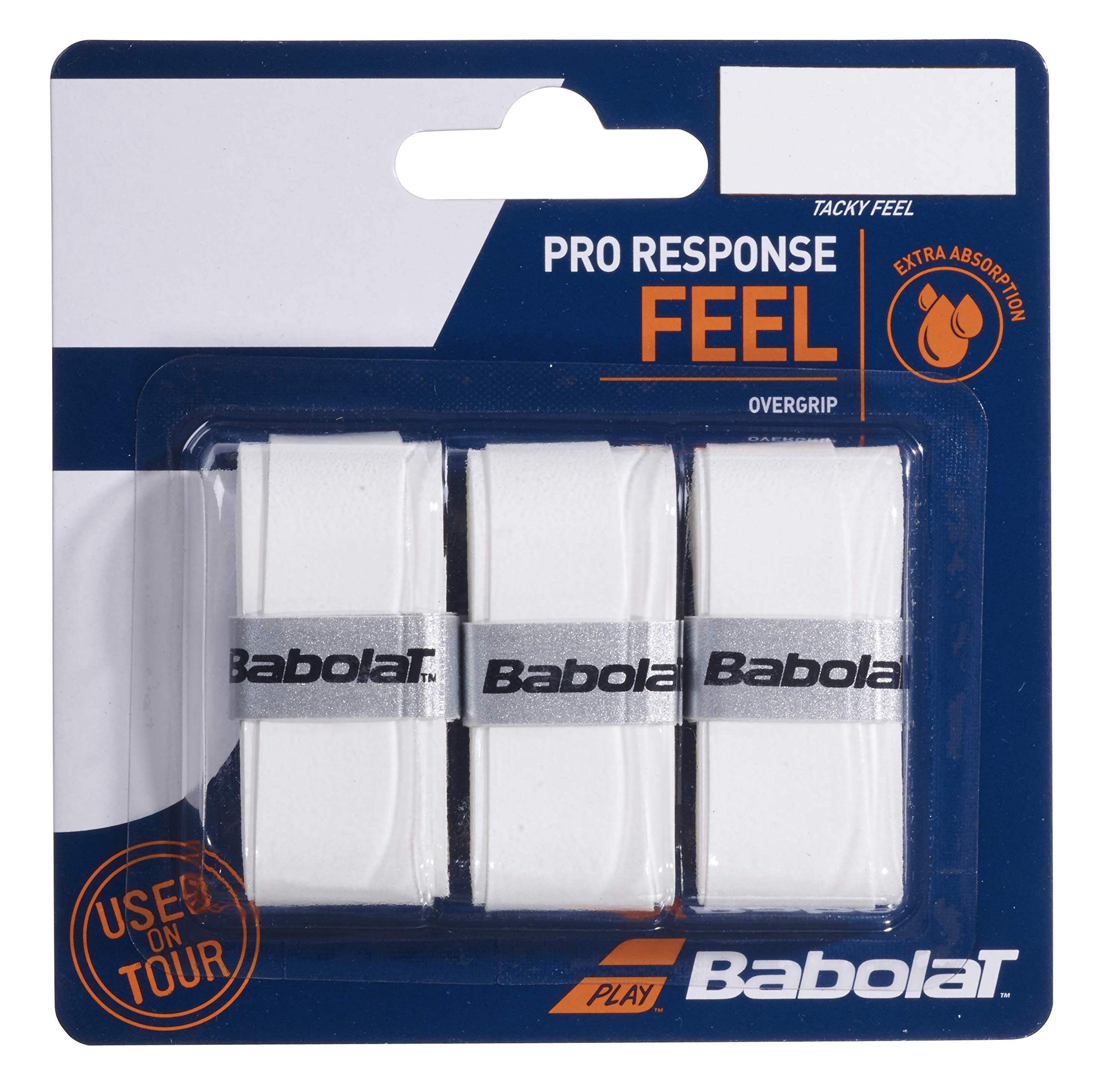 Babolat Pro Response X 3 Overgrip, Unisex Adult, Unisex_Adult, 653048, White, one Size