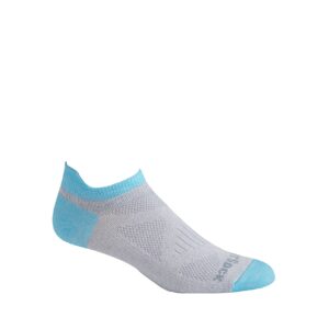 Wrightsock Women Specific Coolmesh II Blister Free Socks - Lightweight, Breathable for All Day Travel Lt Grey/Scuba, Medium