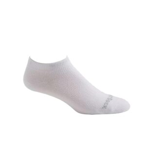 wrightsock women's coolmesh ii lo quarter blister free socks, small, white
