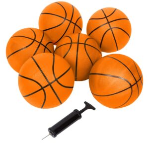 trademark innovations 29.5" size 7 regulation size basketballs - set of 6 orange with pump