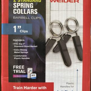 Weider Strength Standard Spring Clip Collars Safety Clips, Gray