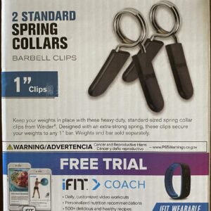 Weider Strength Standard Spring Clip Collars Safety Clips, Gray